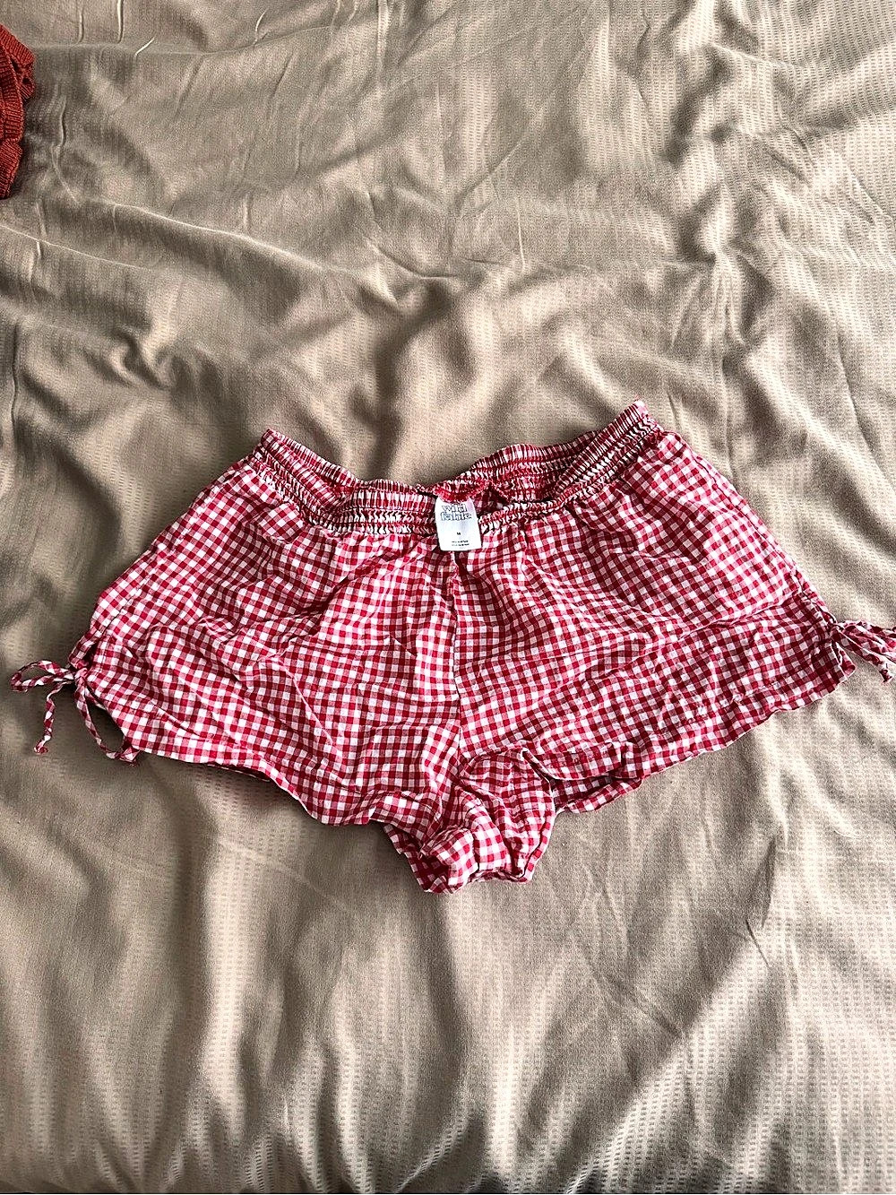 Wild Fable Women's Boxer Pajama Shorts - Red Gingham